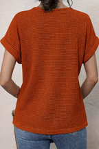 Adriana | Top with Round Neck and Lace Trim