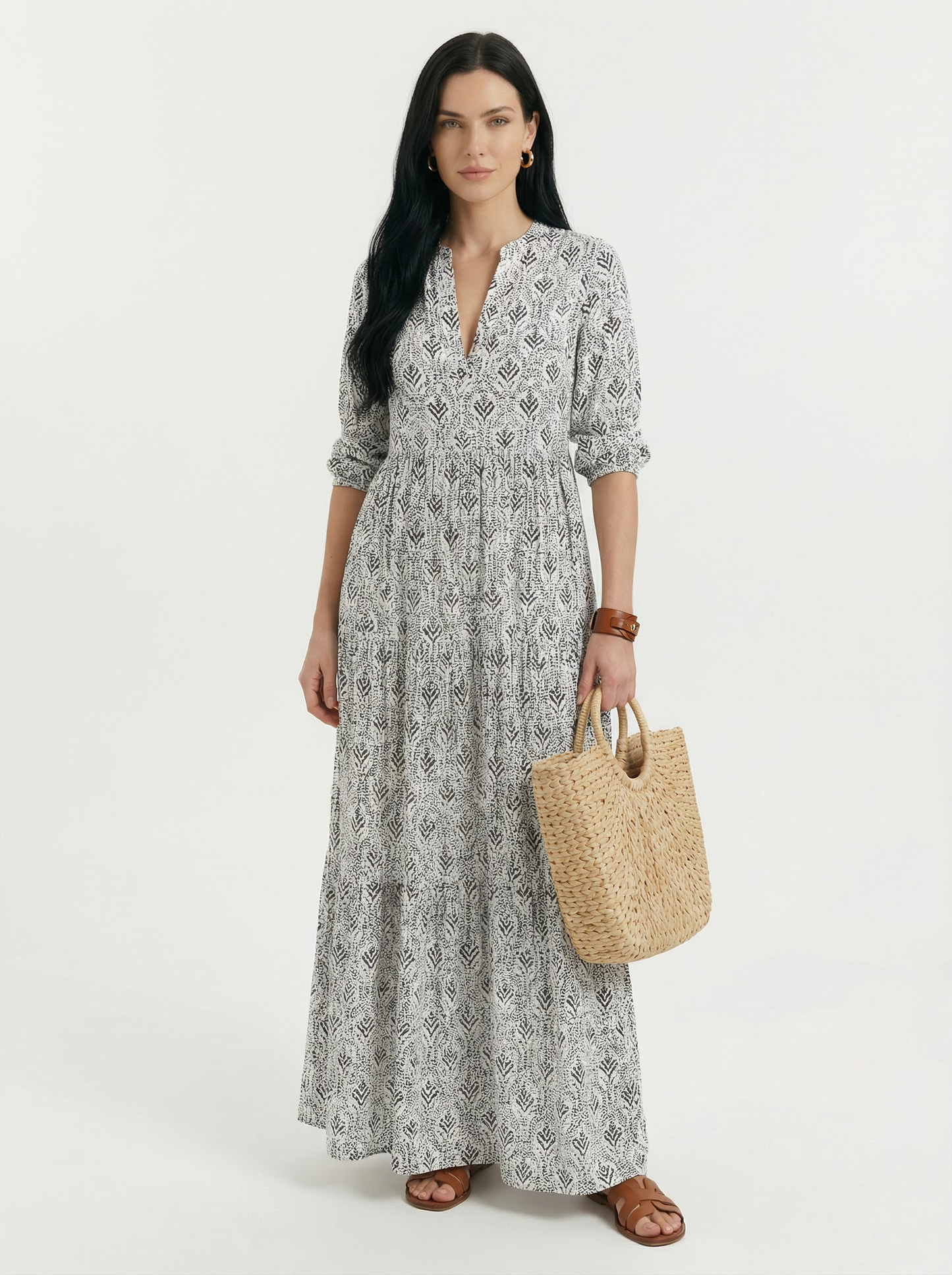Women’s Vintage Print Maxi Dress