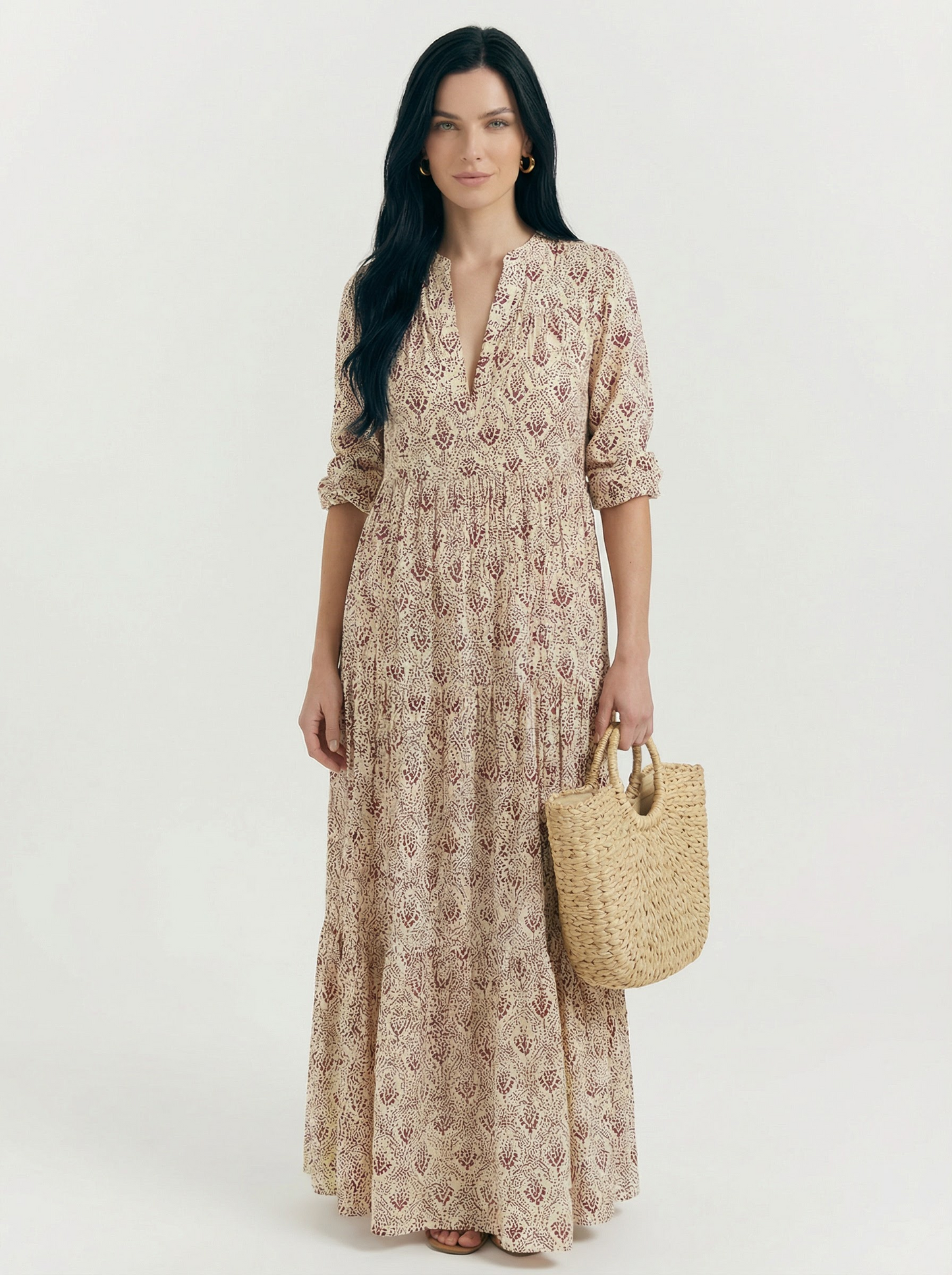 Women’s Vintage Print Maxi Dress