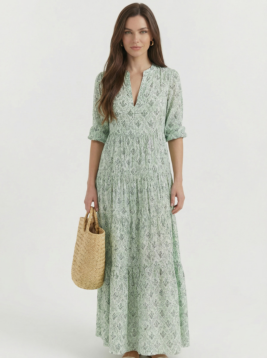 Women’s Vintage Print Maxi Dress