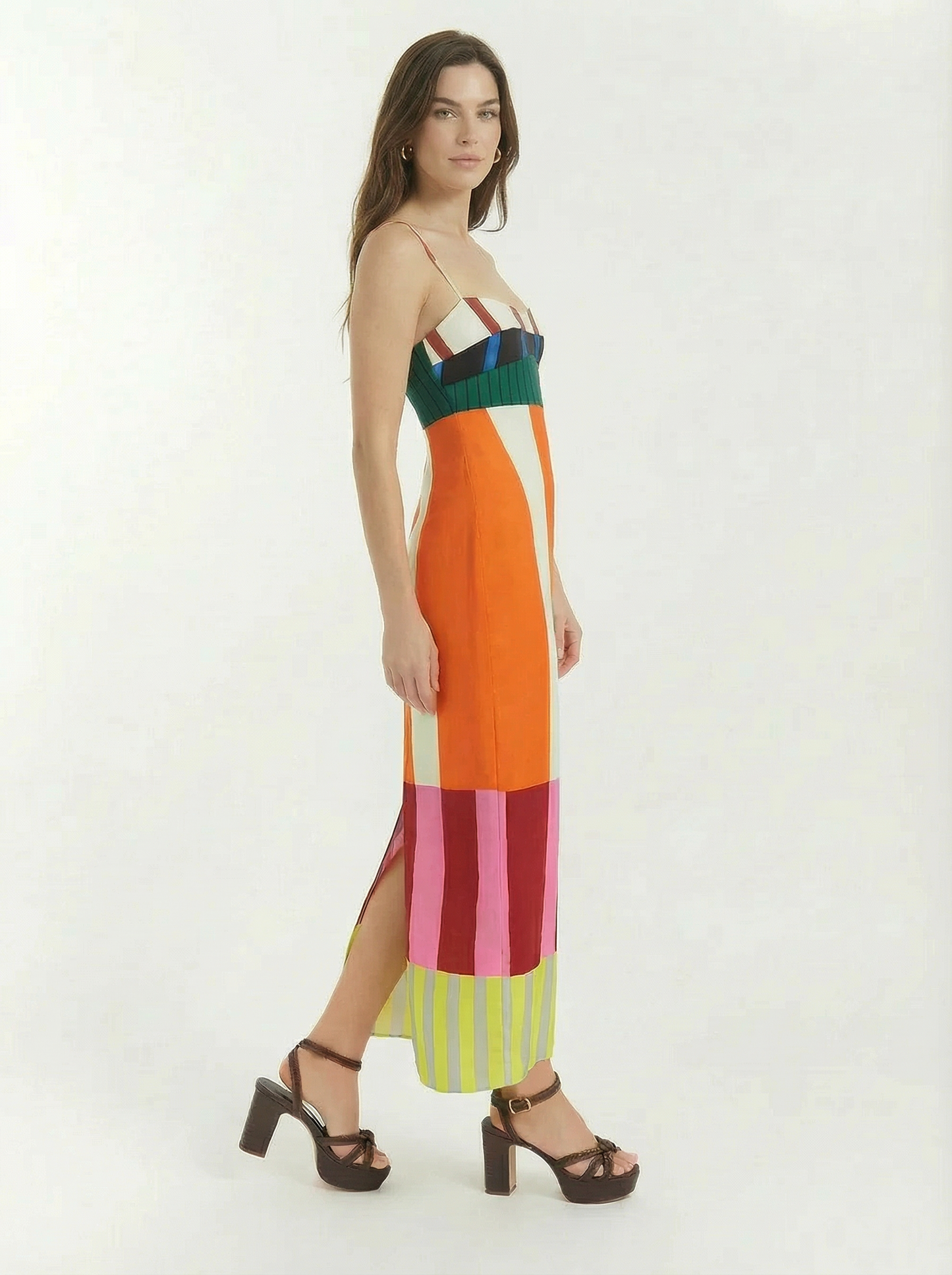 Women's Striped Knit Summer Maxi Dress